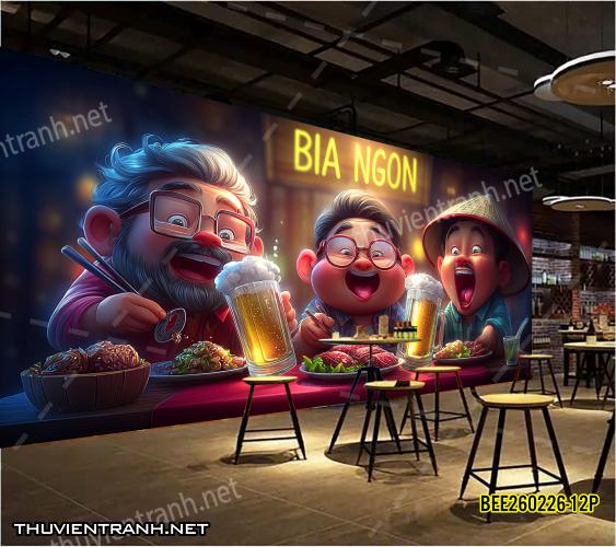 Tranh dán tường Quán Bia, Quán Nhậu- BEE260226-12P - Kết quả tìm kiếm tranh tường